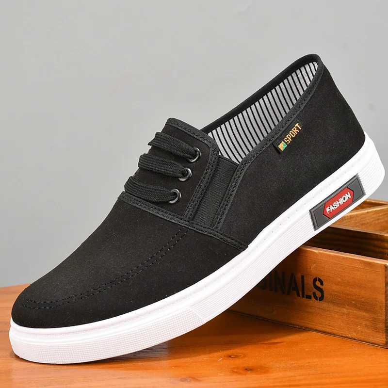 Men Shoes Breathable Canvas Shoes for Youth Student Slip on Walking Sneakers Driving Loafers House Moccasins Work Skate Flats 2
