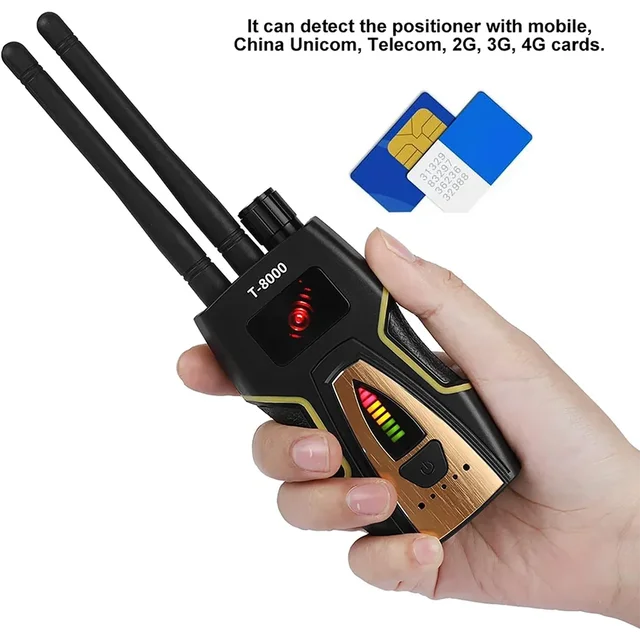 PEGATAH Anti Candid Camera Detector Dual Antenna RF Signal Detect GSM Audio Finder GPS Tracker Scan Detector Anti-spy Bug T-8000 5