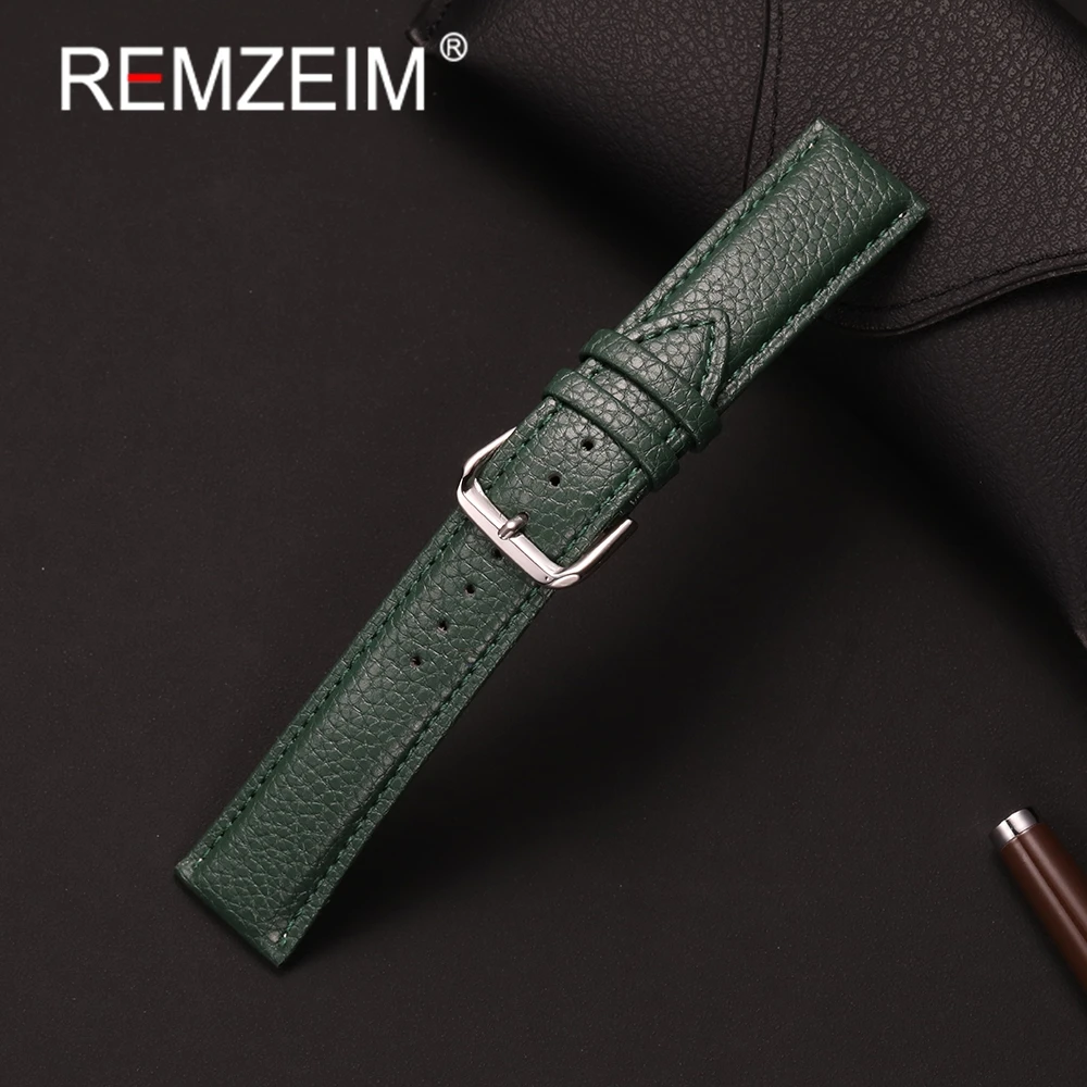 Elegant Lichee Pattern PU Leather Wristwatch Strap - Unisex Replacement Watchband Accessory