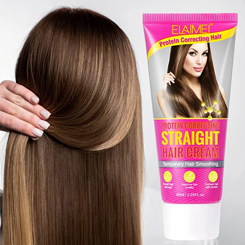 Keratin Hair Straightening Cream Professional Damaged Treatment Faster Smoothing Curly Hair Care Protein Correction Cream 60ml