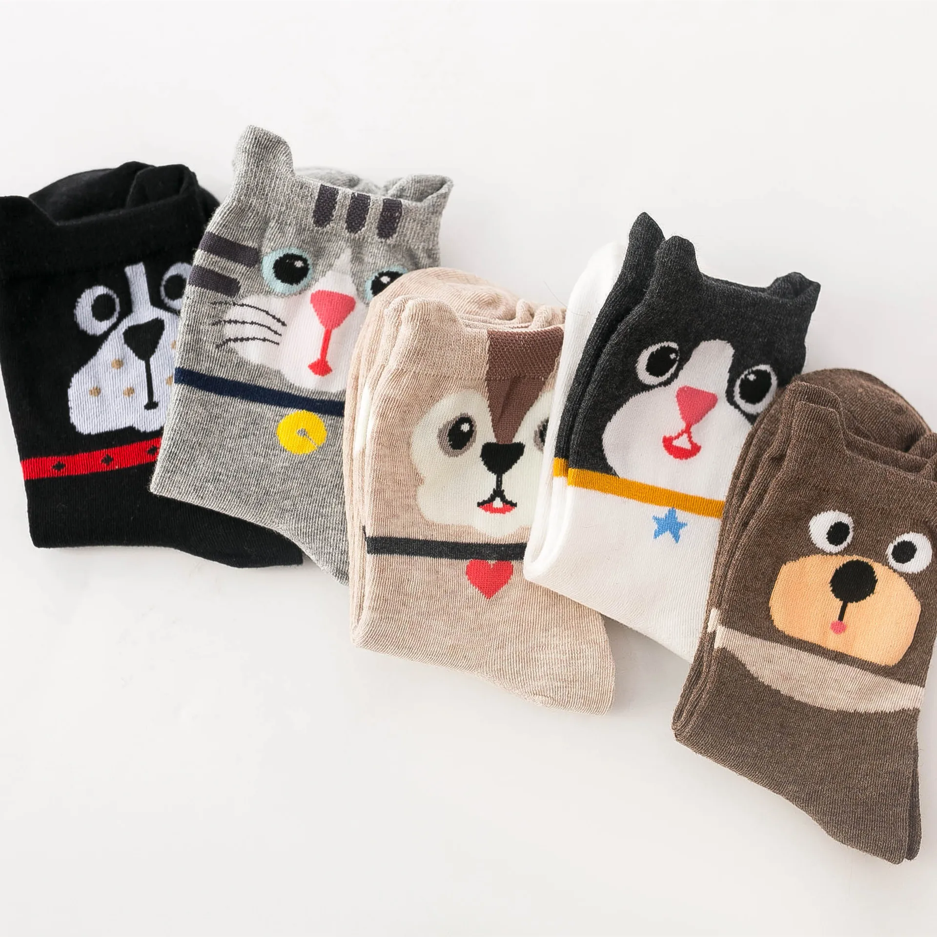 Women Socks 5 Pairs Women Socks Cartoon Cat Cute Funny Personality Soft Comfortable Chrismas Gift Cotton Socks For Women