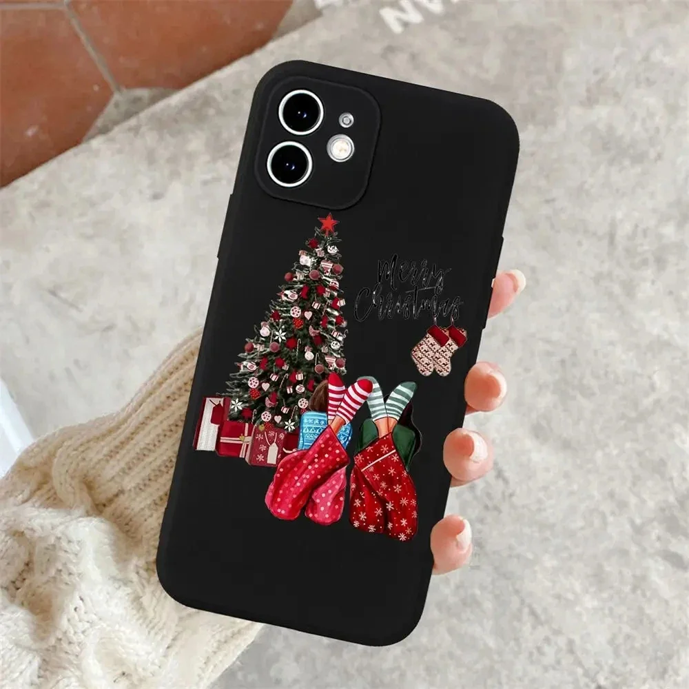 Festive Holiday-Themed Shockproof Silicone Phone Case Cover