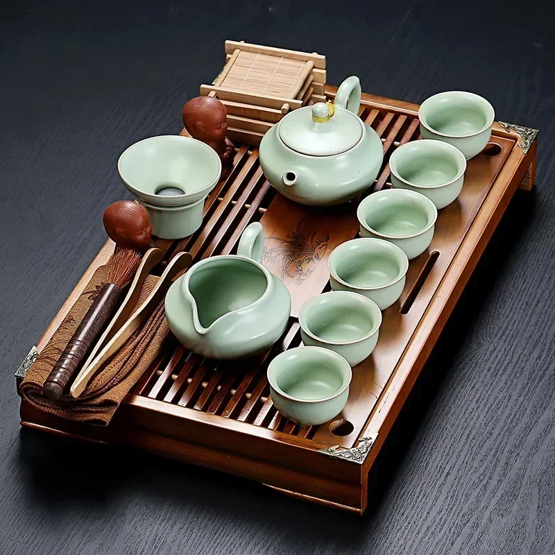 Tea Set Purple Clay Chinese Tea Cup Set Porcelain Vintage Simple Kung Fu Luxury Tea Set Strainer Juego De Te Household Products DG50TS