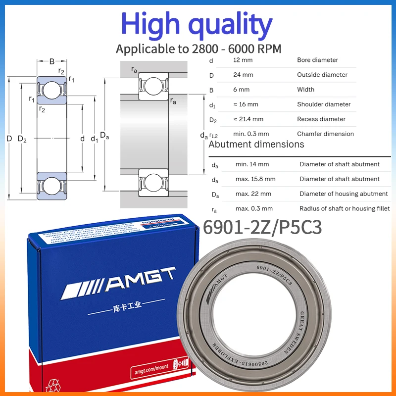 AMGT bearing 6901 6901-2RS 6901-2Z 6902 6902-2RS 6902-2Z Deep
