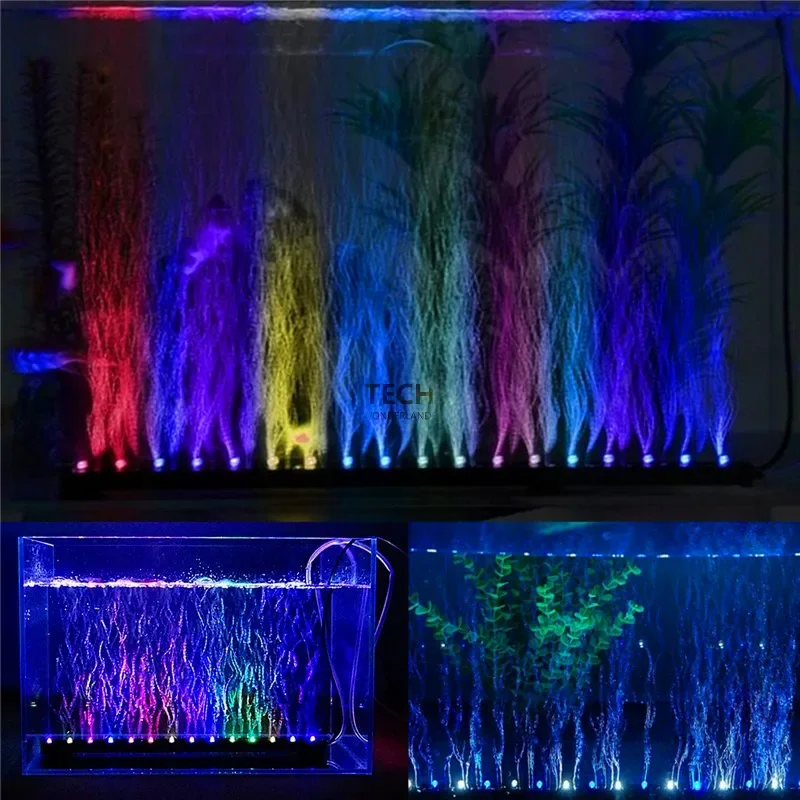 Aquarium Fish Tank Underwater Submersible Air Bubble Colour Changing LED Light AC220-240V 50-60Hz aquarium light aquarium lamp