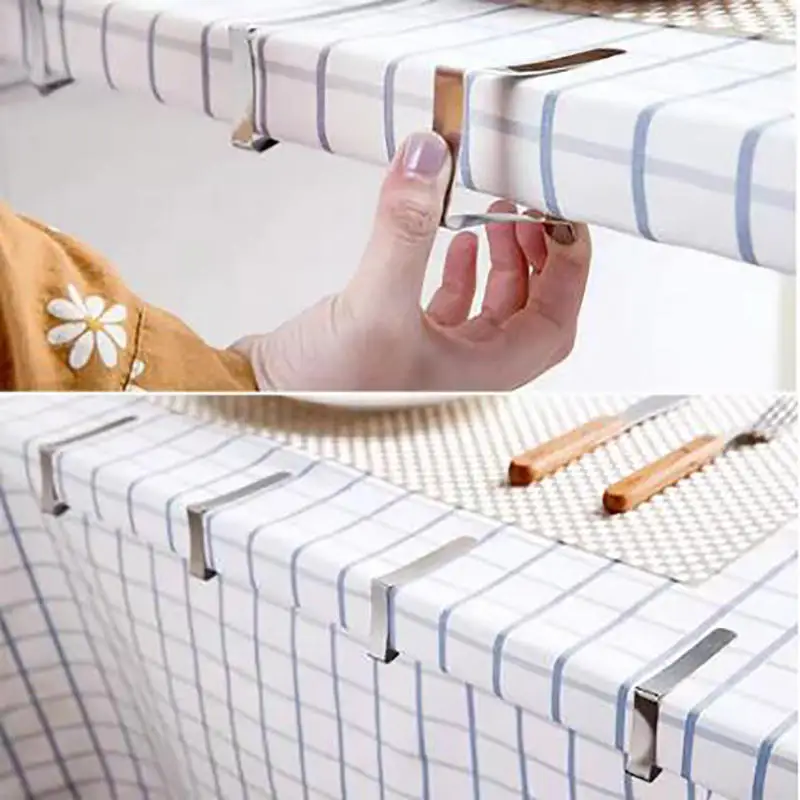 8 Pcs Stainless Steel Tablecloth Clip,Non-Slip Adjustable Table Cover Clamps Clip Table Cloth Holders For Home Party Picnic 2