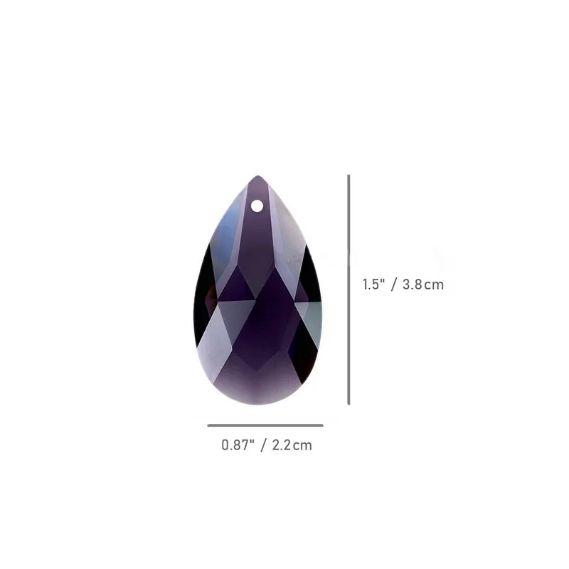 5pcs 38mm Multicolor Crystal Drop Chandelier Glass Prism Sun Catcher Lamp Part (Free Ring) Bead Curtain Pendant Chrismas Hanging
