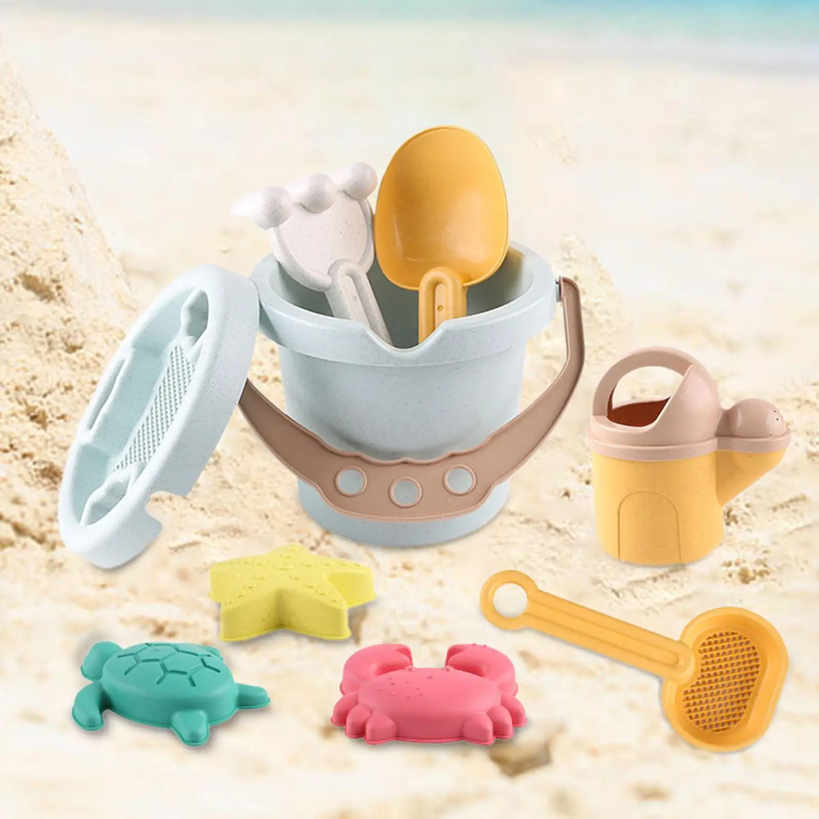 9x Children\'s Beach Toys Sand Toy Sand Beach Bucket for Child Kids Birthday