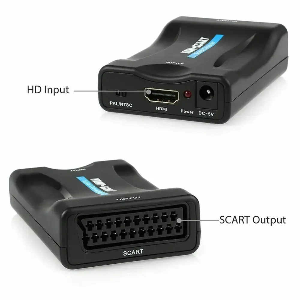 Audio Video Converter Adapter HDMI to AV Adapter 1080P HDMI to SCART Video Audio Converter Adapter for HDTV Sky Box STB DVD