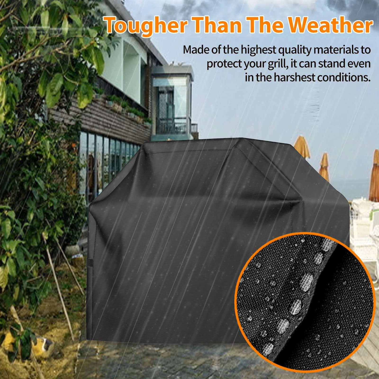 BBQ Gas Grill Cover 420D Heavy Duty Waterproof UV Fade Resistant for Weber Char-Broil Nexgrill Barbecue Smoker Cover With handle