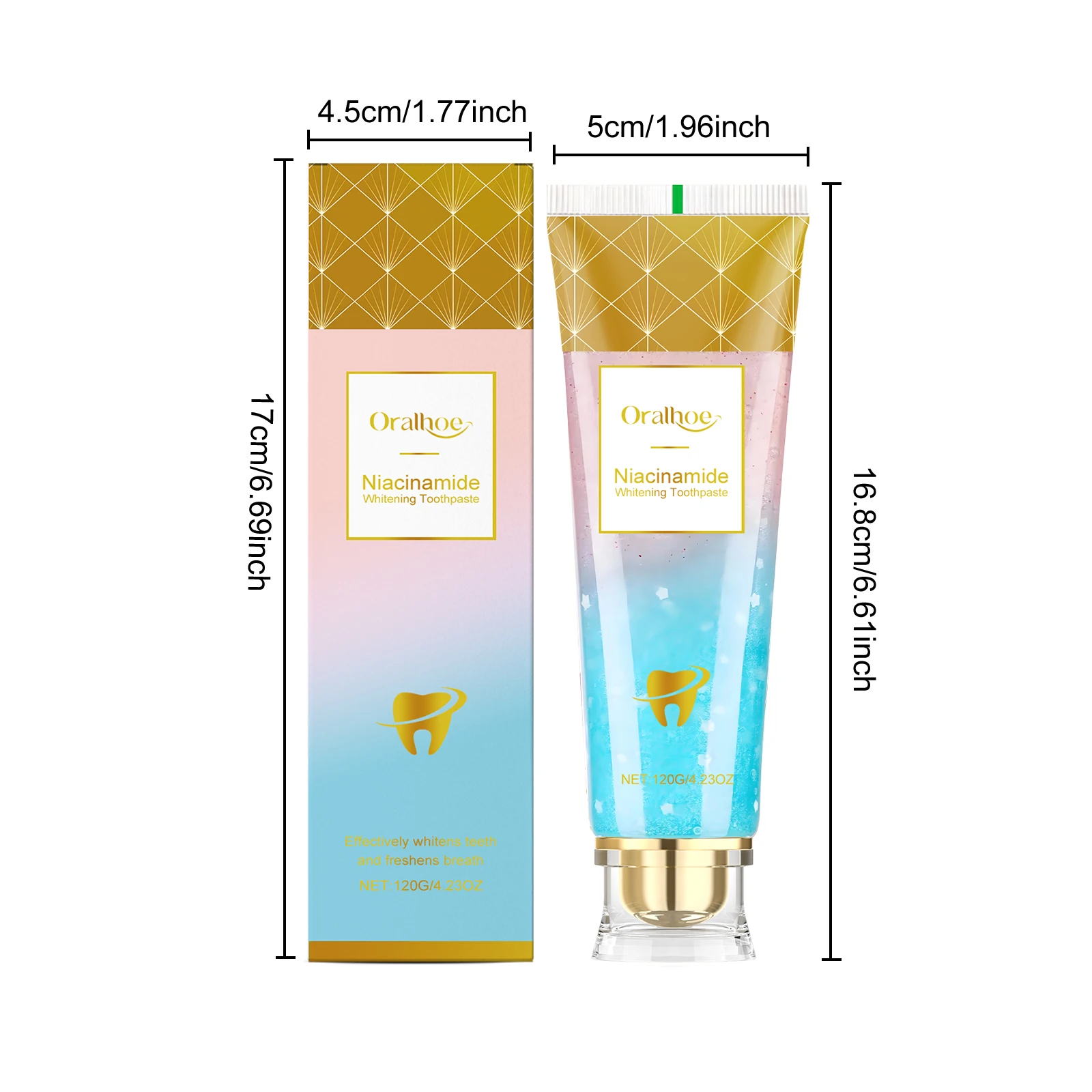 ניאצינמיד W-מריחת משחת שיניים להסרת נשימה רעה ניקוי פה מפחית כתמים טבעיים משחת שיניים