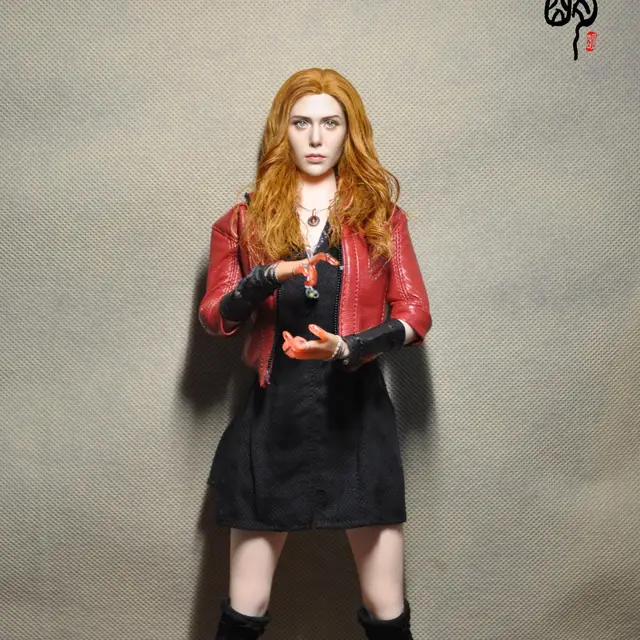 ASTOYS AS065 1/6 Scale Female dolls Fashion red Leather jacket black Dress Suit for 12" Action Figure Body Toys 1