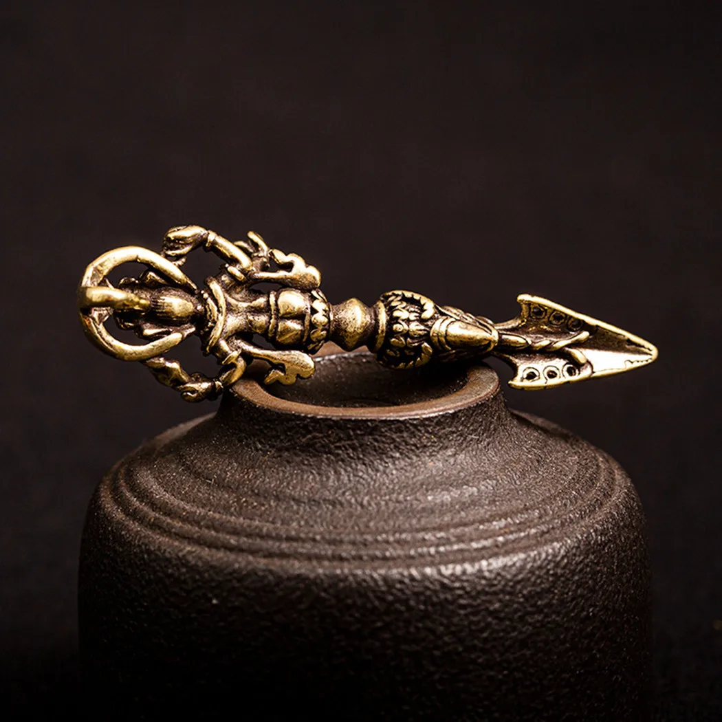 

Brass Miniature Elephant God Figurine Keychain Pendant, Vintage Home Decor Accessory, Fine Workmanship, Pure Copper Material