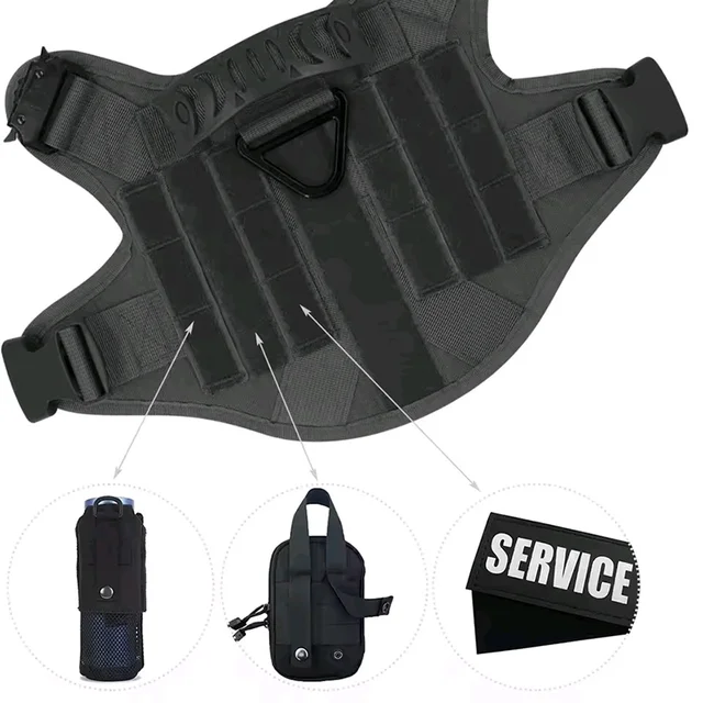 Big Dog Tactics Training Vest Harness Multi Functional Nylon Dog Adjustable Comfortable Control Dog Chest Harness Pet Supplies 6