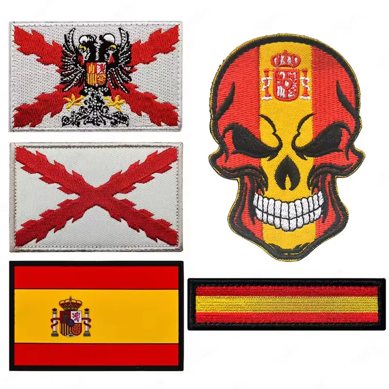 Spanish Series ESP IR PVC Patches Bourgogne cross Spain Nation Flog Hook&loop Emblem MOE Special Force Embroidery Badge