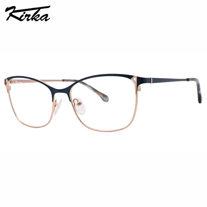 

Kirka Optical Woman Cat Eye Shine Colors Metal Hollow-Carved Frames Female Prescription Lenses Metal Eyeglasses MW3085