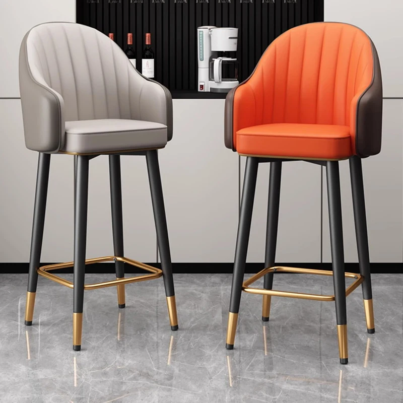 

Nordic Island Bar Stool Minimalist Backrest High Luxury Kitchen Swivel Stools Ergonomic Modern Cadeiras Luxury Furniture XR50BY