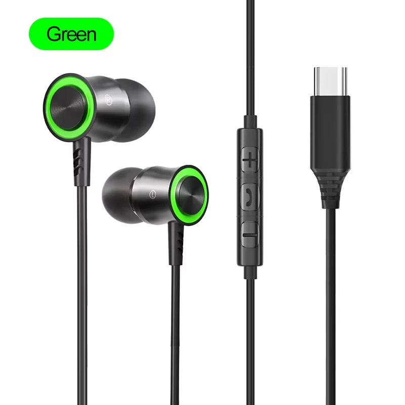 USB Type C Wired HiFi Stereo Earphones with 3.5mm In-Ear Design