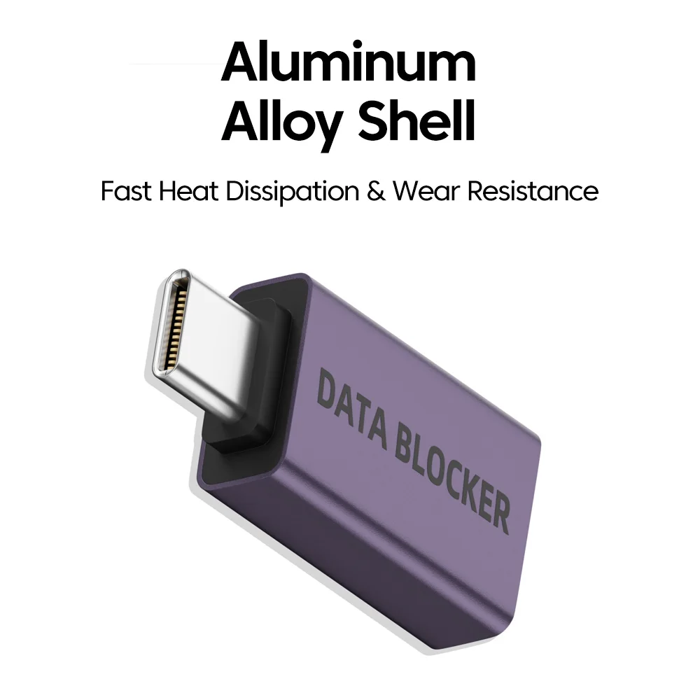 USB/TYPE-C Charging Connectors No Data Syncing Quick Charging USB/Type-C Data Blocker for Security Tool Device Protector