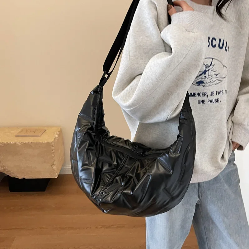 Winter Soft Hobos Women Quilted Space Cotton Crossbody Bags For Women Fashion Cool Handbags and Purses Designer Bag Bolso Mujer
