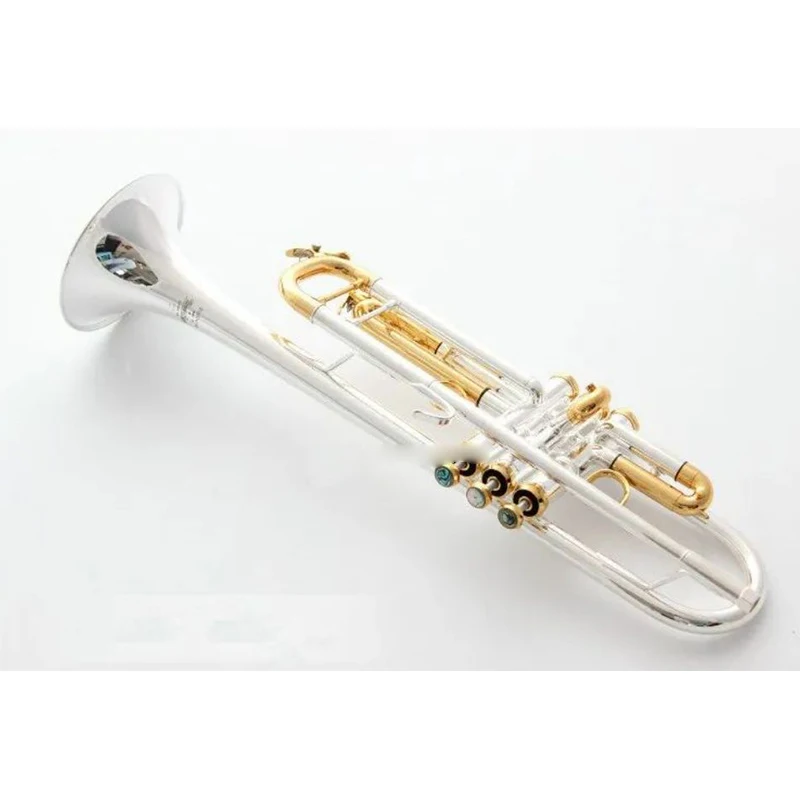 quality Quality LT180S 72 Bb Trumpet B Flat Brass Silver Plated Professional Trumpet Musical Instruments with Leather Case