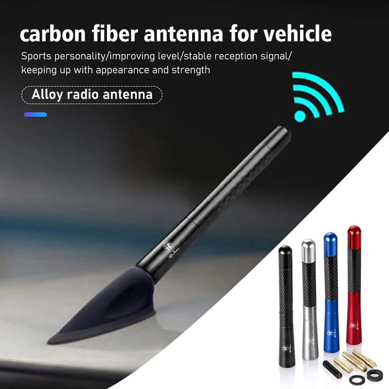 Autoradio In Fibra Di Carbonio Antenna Di Segnale Migliorata Accessori Auto Per Alfa Romeo Gt Stelvio F1 Brera Volante Tonale Gloria Disco