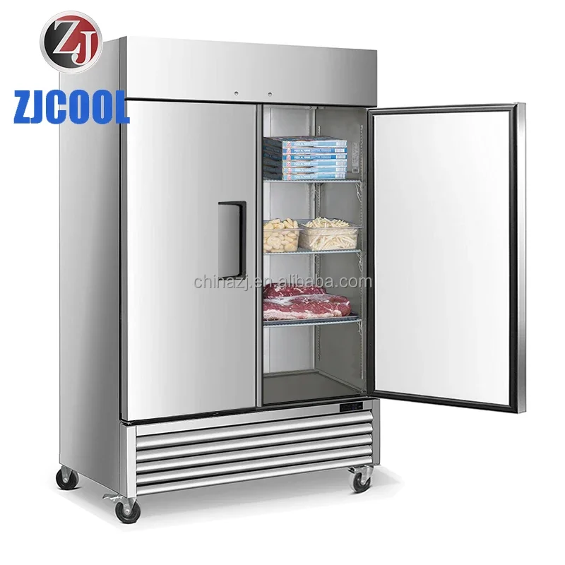 54" W Commercial Restaurant Upright Fridge Glass Door Reach In Freezer Stainless Steel Refrigerator Upright Reach In Cooler