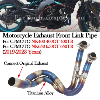 Slip On Motorcycle Exhaust Front Link Pipe Modify Muffler Escape Moto For CFMOTO NK400 400GT 400TR NK650 600GT 600TR 2019 - 2023
