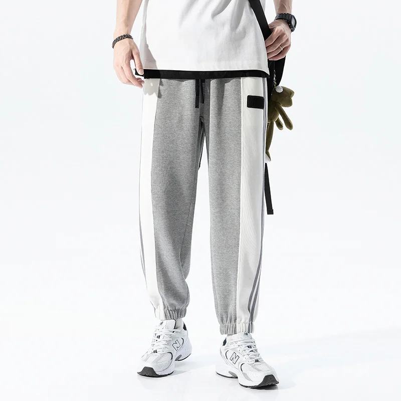 men's workout joggers Single Road Mens Baggy Sweatpants 2022 Patchwork Oversized Striped Joggers Male Trousers Streetwear Hip Hop Harem Pants For Men white joggers