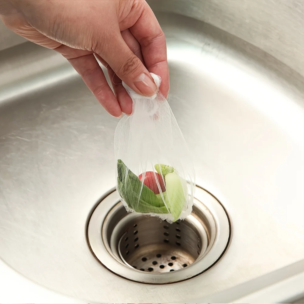 100Pcs Disposable Kitchen Sink Filter Sewer Drain Anti-blocking Garbage Bag Pool Leak Mesh Bag Mesh Strainer Sink Garbage Net