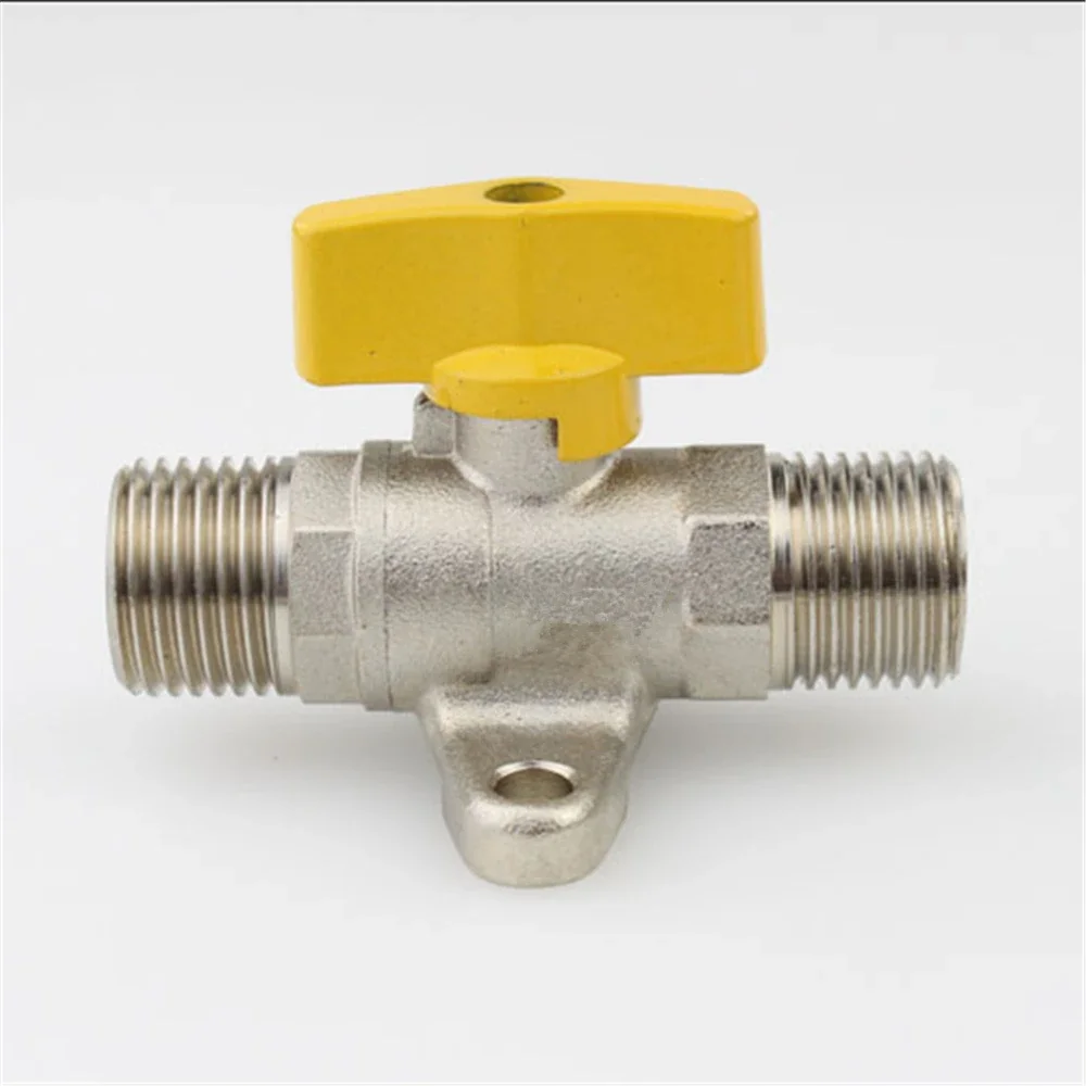 4 Points Full Copper Thickened Inner And Outer Ribbon Fixed Seat Ball Valve Double Outer Wire Thread Straight Gas Valve