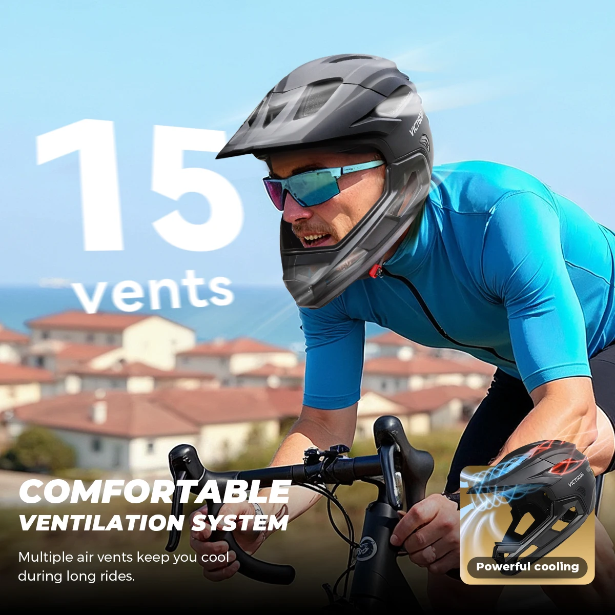 Men's Detachable Full Face MTB Helmet's 3