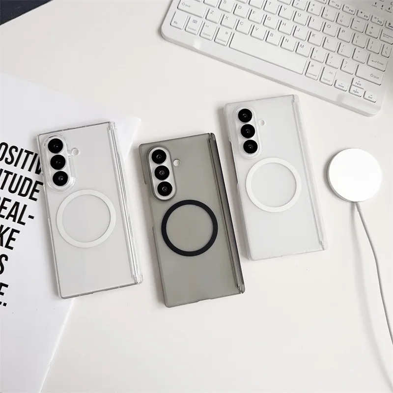 Luxury Frosted Matte Translucent Magnetic Phone Case - Shockproof Protective Cover