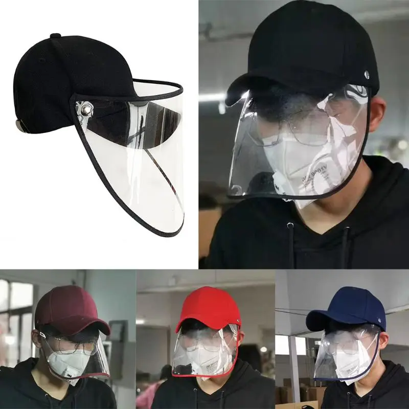 

Unisex Anti-Spitting Splash Protective Baseball Anti-Fog Saliva Dustproof Detachable Face Shield Safety Mask Isolation Hat