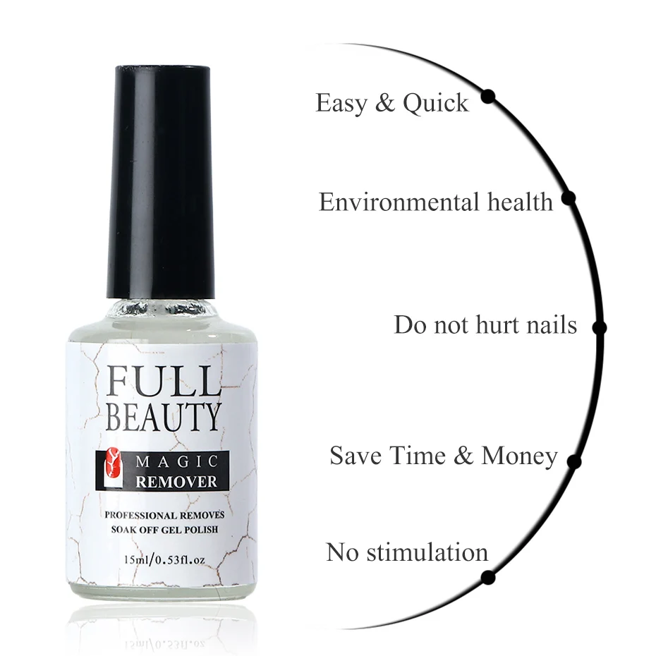 Nail Polish Remover 15ml Magic Burst Gel Soak off Sticky Layer Cleaner Nail Degreaser Semi-permanent UV Gellak Remover JI1038-1