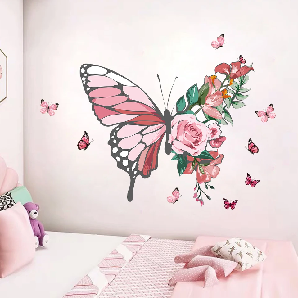 Adesivi Murali Farfalle Per Cameretta - Set 25 Pezzi, Rosa, Decorazione Parete - Foto 11