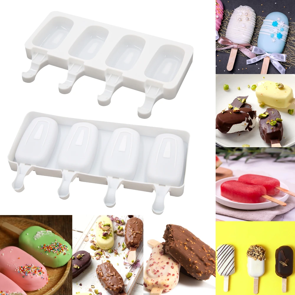 Molde de para helado 4/8 orificios, herramienta para hacer helados caseros, para postres, congeladores, cubitos de hielo, accesorios para Cocina| | AliExpress
