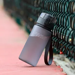 BPA-Free Leak-Proof Sports Water Bottle - Portable High-Quality 400ml for Hiking and Outdoor Activities (Grey)