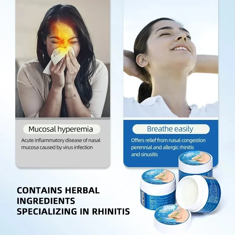 Rhinitis Nose Nasal Cream Sinusitis Treatment Ointment Allergic Itchy Nos Sneezing Congestion Plaster Nose Health Care pain relief cream pain relief plaster nasal herbal cream