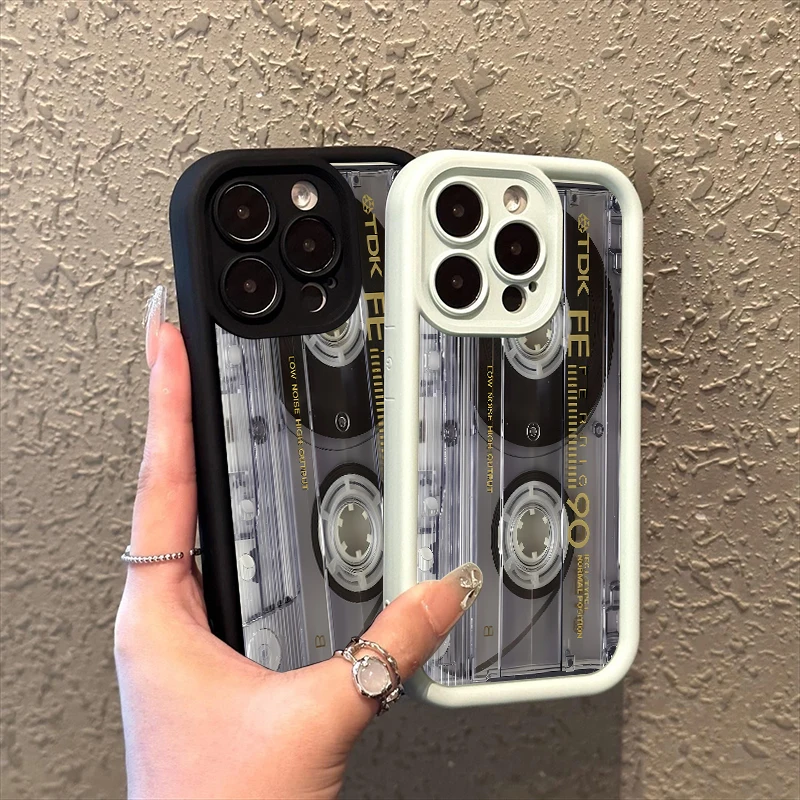 Vintage Cassette Tape Pattern Soft Phone Case Cover