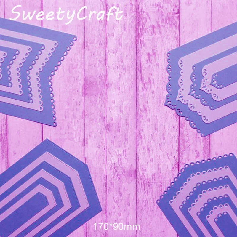 

170*90mm Dies Scrapbooking Lace Border Metal Cutting Dies Craft New 2024 Stamps Die Cut Stencil Embossing Paper Card Making DIY