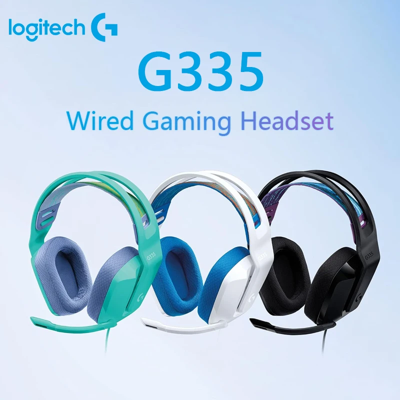 Игровая Проводная гарнитура Logitech G335, легкие стереонаушники с микрофоном и объемным звуком 240g 3,5 мм и аудиоразъемом 7,1