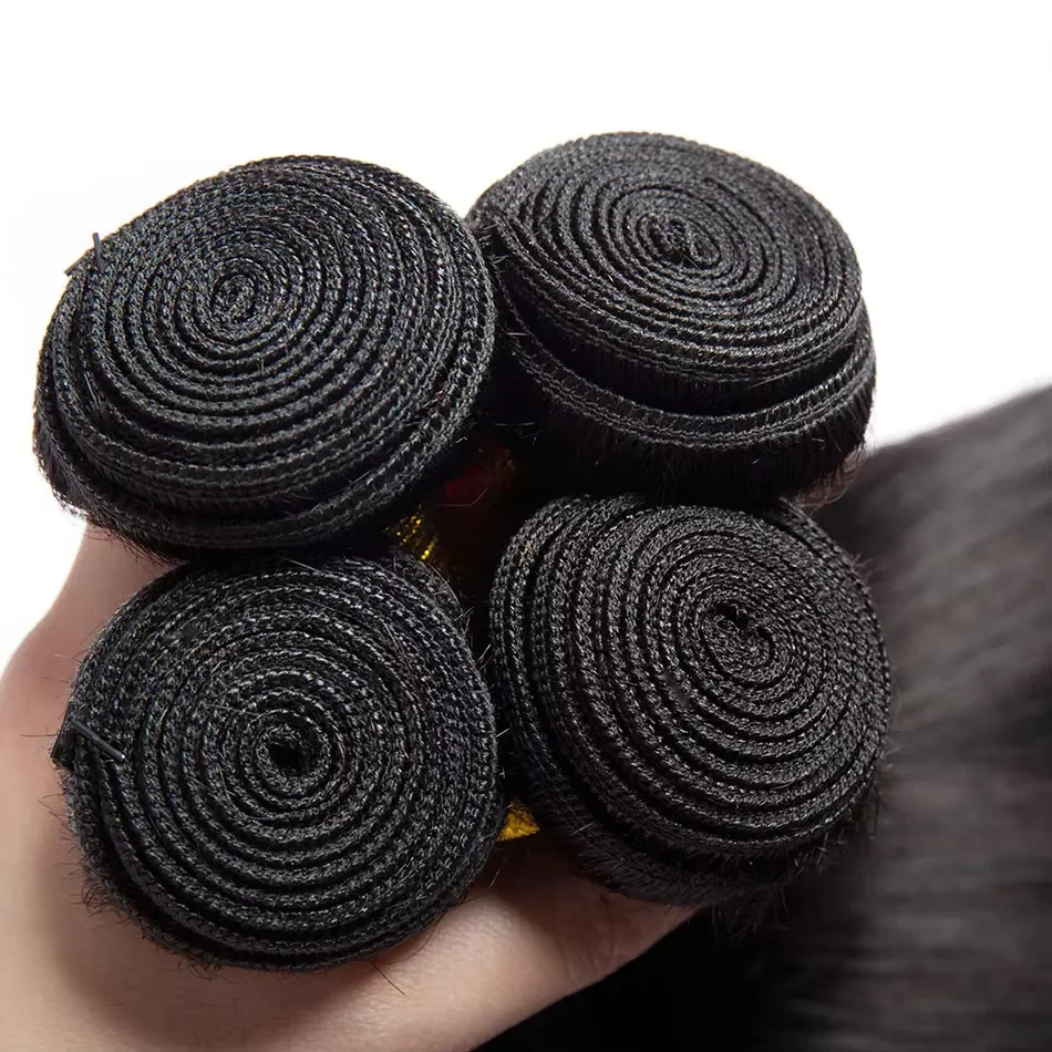 Ciocche di Capelli Umani Malese Lisci, Estensioni di Capelli Remy Setosi 1/3/4 Ciocche, 12-40 Pollici, Doppia Trama, per Donne di Colore - immagine 4
