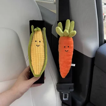 Copri Cintura di Sicurezza a Forma di Mais e Carota, Cuscinetto Protettivo per Spalla e Collo, Accessorio Auto