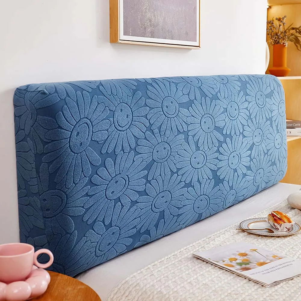 Jacquard Leaves Bed Head Cover Thicken Elastic Headboard Covers Bedhead Cover Back Protection Dust Covers For Home Hotel Bed