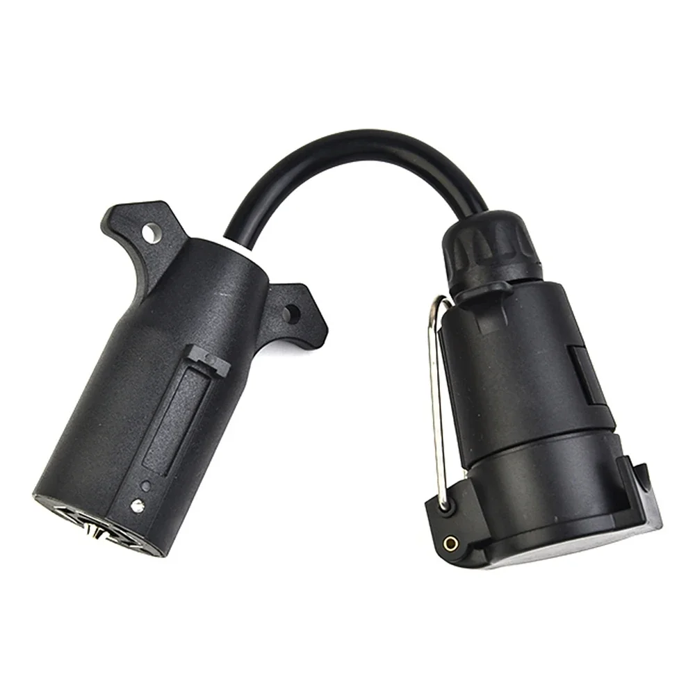 7-Pin Round Plug Trailer Light Wiring Adapter US to EU 7-Way Blade Round Plug Socket Standard Car Electric Towing Accessories