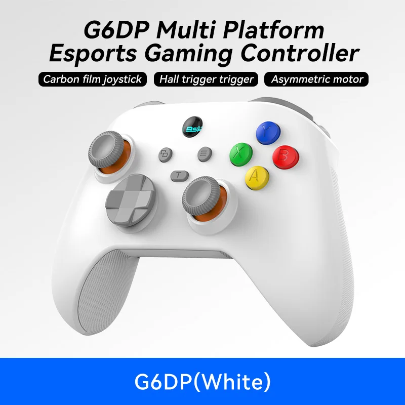 BSP G6DP ワイヤレスゲームコントローラー Switch/PC/iOS/Android対応 ホールトリガー デュアルモーター振動 ゲームパッド カーボンフィルムジョイスティック搭載