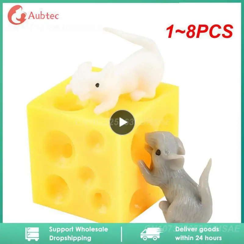 

Забавная игрушка-антистресс в виде мыши и сыра, 1-8 шт.