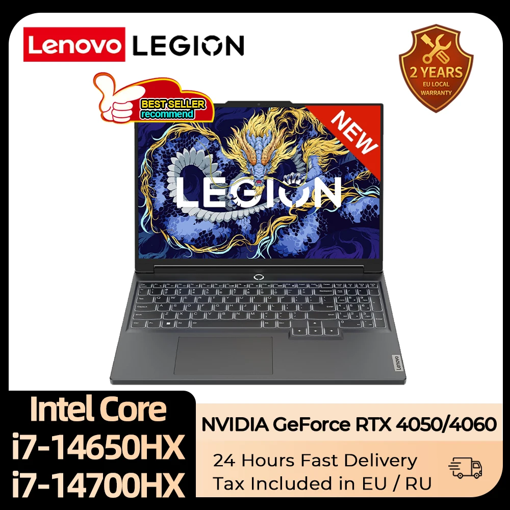 Lenovo Legion Y7000P 2024 Laptop Da Gioco 14Th Core I7-14650Hx/ I7-14700Hx Grafica Rtx 4050/4060 Schermo Da 16 Pollici 165Hz Notebook Pc