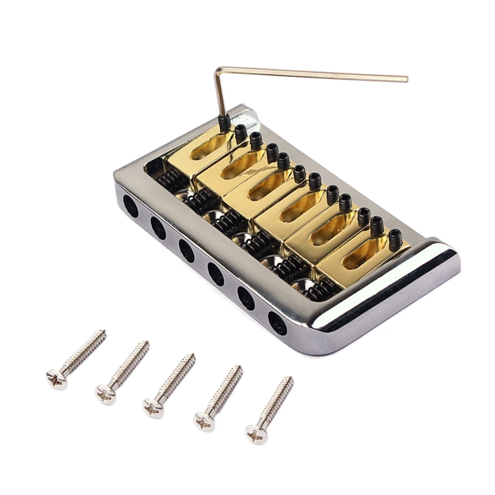 

6 Strings Hardtail Saddle Bridge with Wrench and Screws for Strat Electric Guitar Replacement Parts